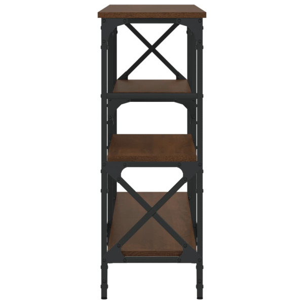 Mesa consola madera de ingeniería marrón roble 150x29x76.5 cm M 5