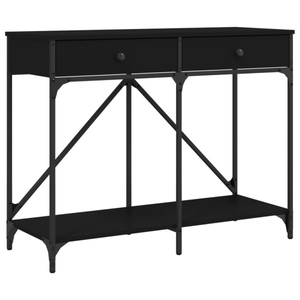 Mesa consola madera de ingeniería negra 100x39x78.5 cm M 2