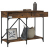 Mesa consola madera de ingeniería roble ahumado 100x39x78.5 cm 4