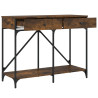 Mesa consola madera de ingeniería roble ahumado 100x39x78.5 cm 5
