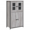 Aparador alto madera contrachapada gris Sonoma 62x32x106.5 cm 2