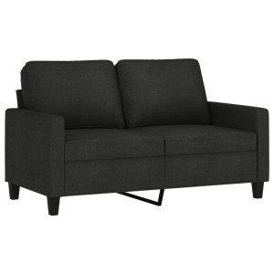Sofá de 2 plazas de tela negro 120 cm H