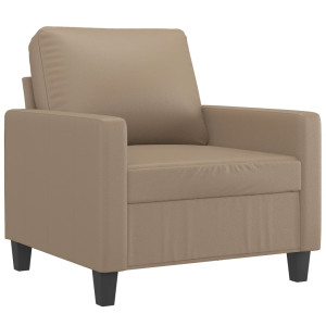 Sillón cuero sintético color capuchino 60 cm H
