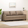 Sofá de 3 lugares 180 cm couro artificial cor cappuccino 1