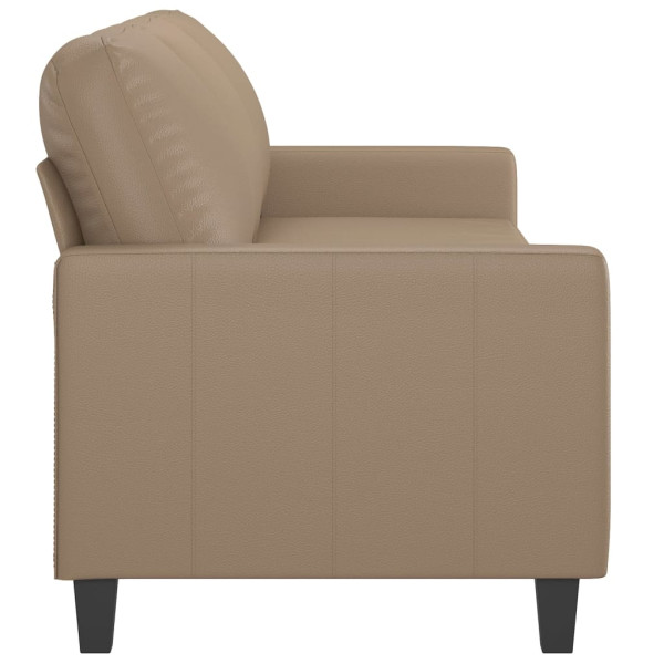 Sofá de 3 lugares 180 cm couro artificial cor cappuccino M 4