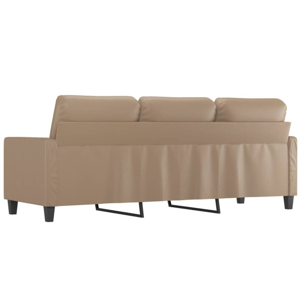 Sofá de 3 lugares 180 cm couro artificial cor cappuccino M 5