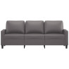 Sofá de 3 lugares 180 cm couro artificial cinza 3