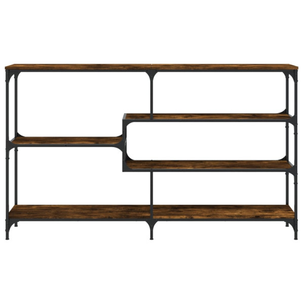 Mesa consola madera de ingeniería roble ahumado 160x32x95 cm M 4