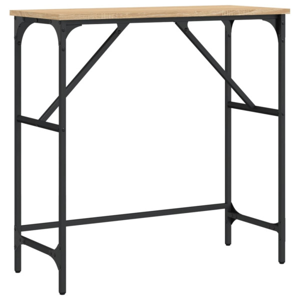 Mesa consola madeira de engenharia de carvalho Sonoma 75x32x75 cm M 2