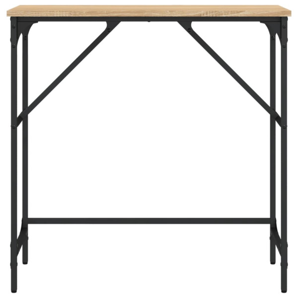 Mesa consola madera de ingeniería roble Sonoma 75x32x75 cm M 4