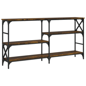 Mesa consola madera de ingeniería roble ahumado 150x29x76.5 cm H