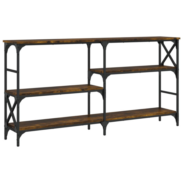 Mesa consola madera de ingeniería roble ahumado 150x29x76.5 cm M 2