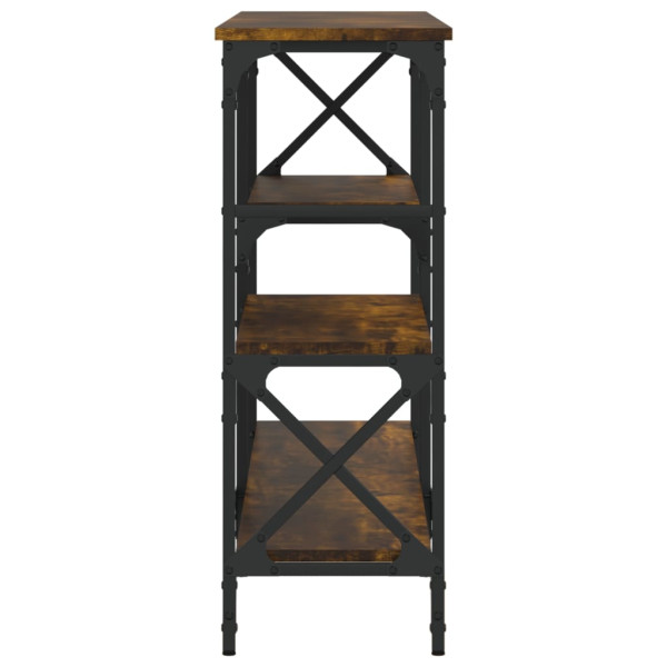 Mesa consola madera de ingeniería roble ahumado 150x29x76.5 cm M 5