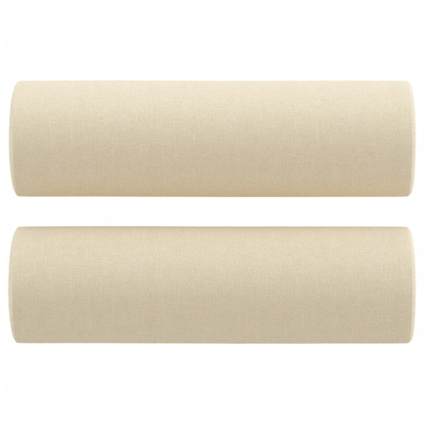 Sofá 2 lugares + almofadas decorativas 140 cm tecido cor creme M 5