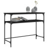Mesa consola madera de ingeniería negra 100x35.5x75 cm 3