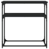 Mesa consola madera de ingeniería negra 75x35.5x75 cm 4