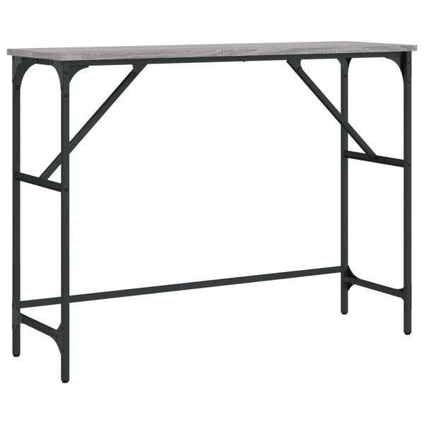 Mesa consola madera de ingeniería gris Sonoma 100x32x75 cm M 2