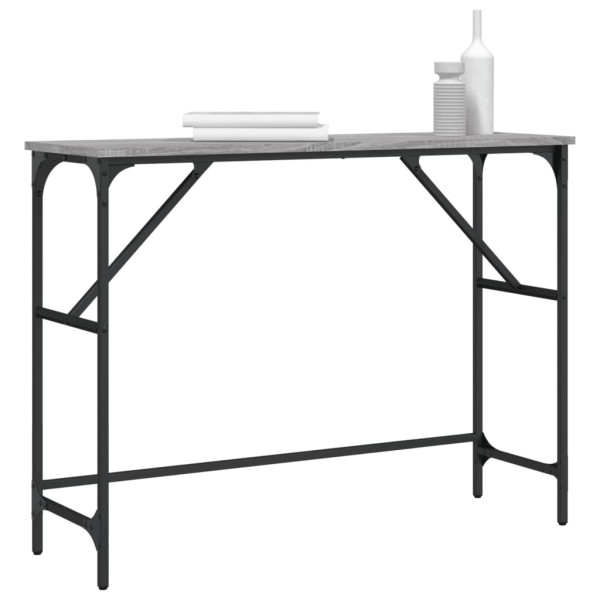 Mesa consola madera de ingeniería gris Sonoma 100x32x75 cm M 3