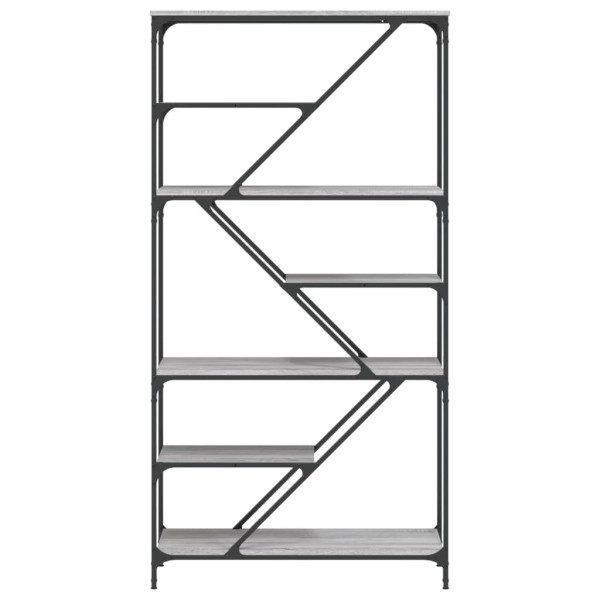 Estantería madera de ingeniería y acero Sonoma gris 91x36x176cm M 4