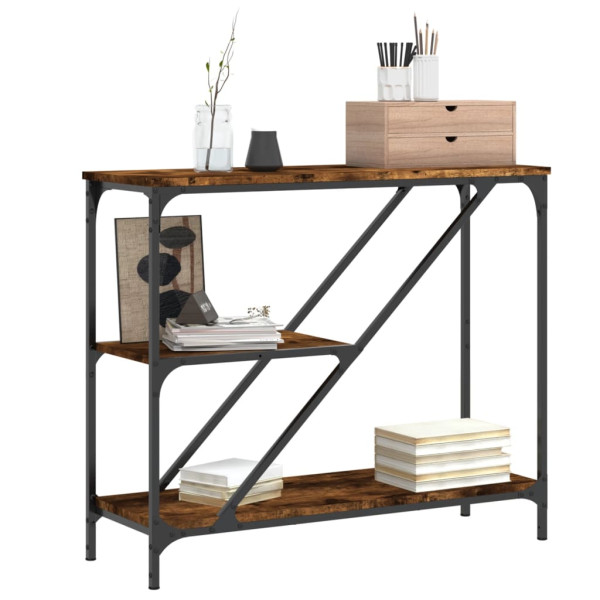 Mesa consola madeira de engenharia carvalho fumado 88.5x30x75 cm M 3