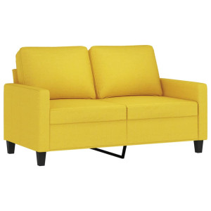Sofá de 2 lugares 120 cm tecido amarelo-claro H