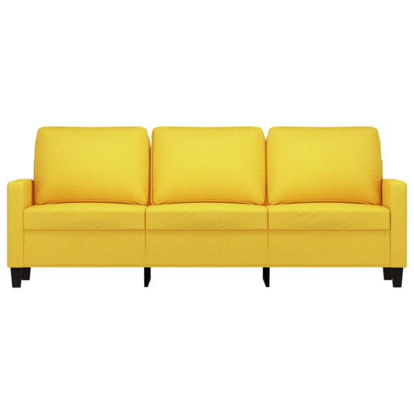 Sofá de 3 lugares 180 cm tecido amarelo-claro M 3
