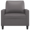 Sillón cuero sintético gris 60 cm 3