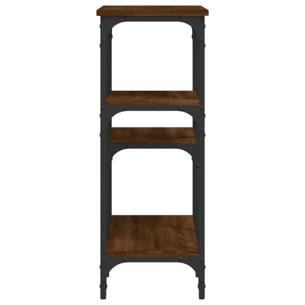 Mesa consola madera de ingeniería marrón roble 80x29x75 cm M 5