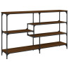 Mesa consola madera de ingeniería marrón roble 160x32x95 cm 2