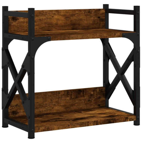 Soporte de impresora 2 niveles roble ahumado 40x20x40 cm M 2