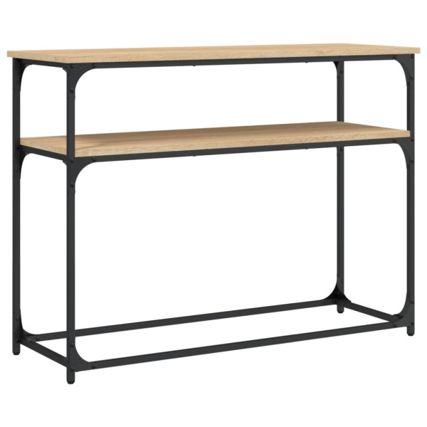 Mesa consola madera de ingeniería roble Sonoma 100x35.5x75 cm M 2