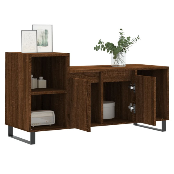 Mueble para TV madera contrachapada marrón roble 100x35x55 cm M 4