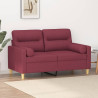 Sofá 2 lug. + almofadas decorativas 120cm tecido vermelho tinto 1