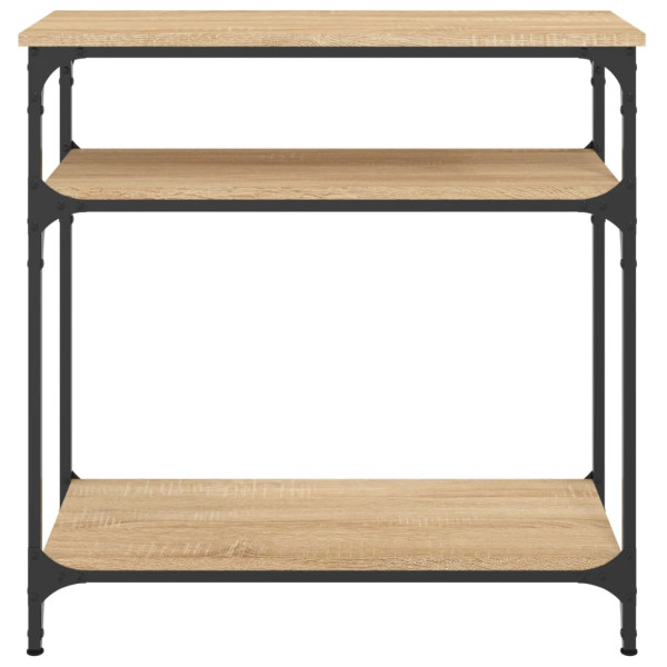 Mesa consola madera de ingeniería roble Sonoma 75x29x75 cm M 4