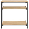 Mesa consola madera de ingeniería roble Sonoma 75x29x75 cm 4
