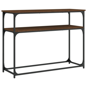 Mesa consola madera de ingeniería marrón roble 100x35.5x75 cm H