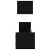 Prateleiras de parede com barras 2 pcs 80x16x14 cm preto 5