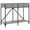 Mesa consola madera de ingeniería gris Sonoma 100x39x78.5 cm 2