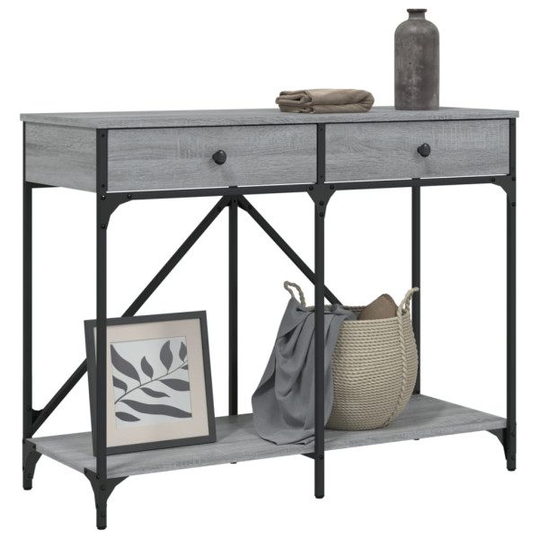 Mesa consola madera de ingeniería gris Sonoma 100x39x78.5 cm M 3