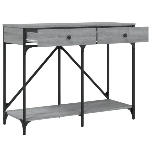Mesa consola madera de ingeniería gris Sonoma 100x39x78.5 cm M 5