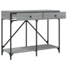Mesa consola madera de ingeniería gris Sonoma 100x39x78.5 cm 5