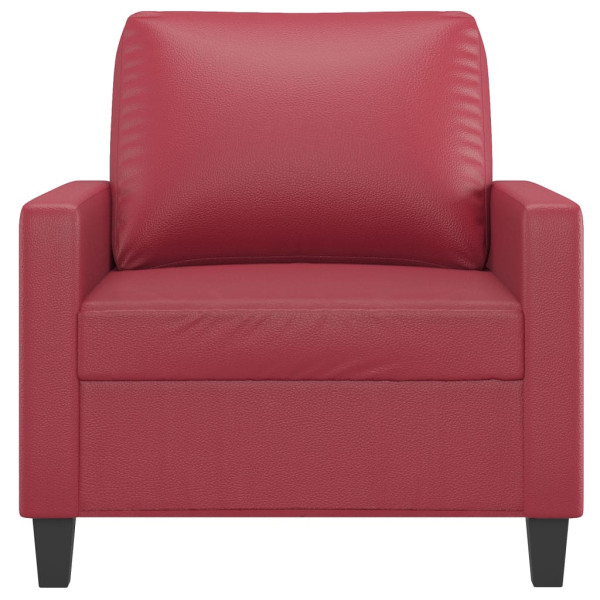 Sillón cuero sintético rojo tinto 60 cm M 3