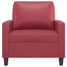 Sillón cuero sintético rojo tinto 60 cm 3