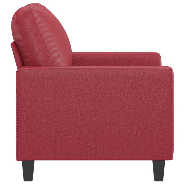 Sillón cuero sintético rojo tinto 60 cm M 4