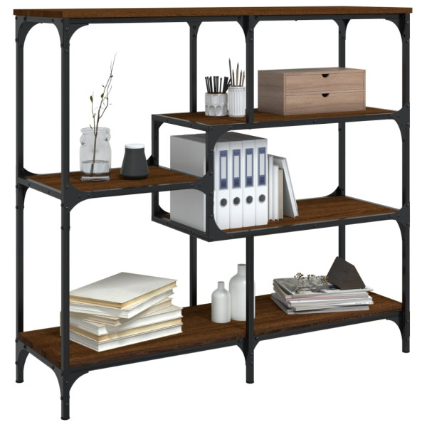 Mesa consola madera de ingeniería marrón roble 103x32x95 cm M 3