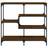 Mesa consola madera de ingeniería marrón roble 103x32x95 cm 4