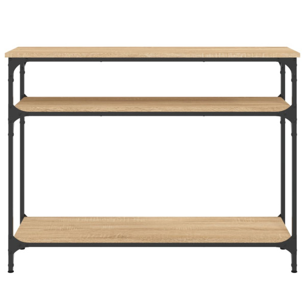 Mesa consola madera de ingeniería roble Sonoma 100x29x75 cm M 4