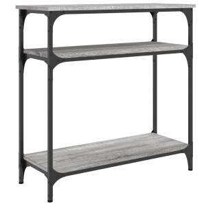 Mesa consola madera de ingeniería gris Sonoma 75x29x75 cm H