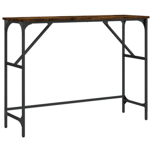 Mesa consola madeira de engenharia carvalho fumado 100x32x75 cm M 2