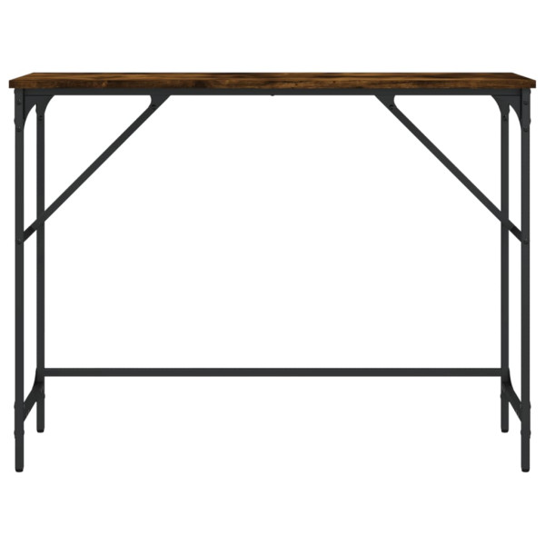 Mesa consola madera de ingeniería roble ahumado 100x32x75 cm M 4